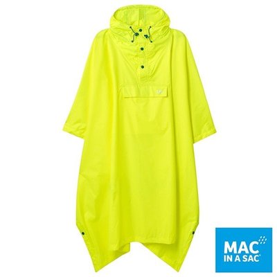 (登山屋)MAC IN A SAC中性款輕巧袋著走快穿成人斗篷式雨衣MNS041螢光黃
