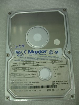 【電腦零件補給站】Maxtor 82561D3 2.5GB 5200RPM IDE 3.5吋硬碟
