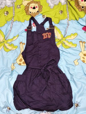 【A186】~專櫃精品~夢奇奇 Monchhichi紫色吊帶花苞裙