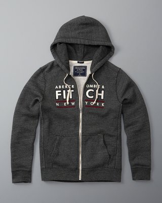 【全新真品 現貨】Abercrombie & Fitch 連帽外套 Logo Full-Zip Hoodie A&F