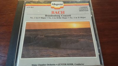 BACH Brandenburg Concerti GUNTER KEHR指揮 經典古典發燒錄音盤1988年無ifpi kehr早期錄音作品罕見盤