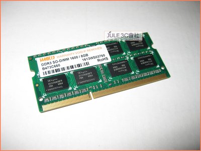 JULE 3C會社-瑞傳科技Waris DDR3 1600 8G 8G 1.5V/Hynix 雙面顆粒/筆電 記憶體