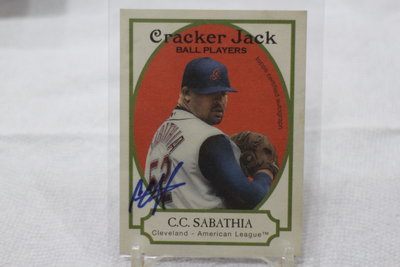 CC Sabathia~2005 Topps Cracker Jack 限量50張~SPP MINI~親筆簽名卡~卡面簽