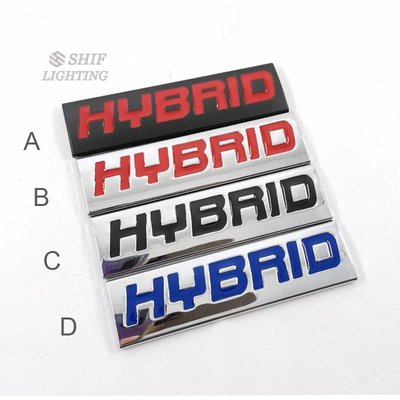 1 x 金屬HYBRID字母汽車汽車裝飾標誌徽章貼紙通用貼花HYBRID-飛馬汽車