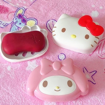 【Ziga＊里家】☆日本Hello Kitty.凱蒂貓.美樂蒂.香皂盒．帶蓋瀝水.肥皂盒.香皂盤～☆現貨