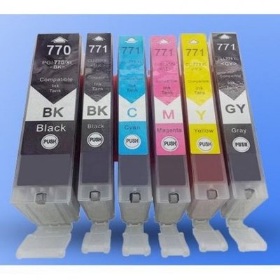 【CANON】CANON PGI770/771副廠相容墨水夾 一套五色(MG5770/6870/7770、TS5070、