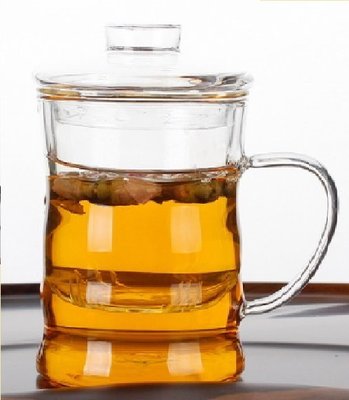 耐熱玻璃茶具 玻璃三件式 茶杯 竹節杯 大肚龍膽杯 水杯 辦公杯 玻璃三件式加厚款 泡茶杯 星巴克杯子