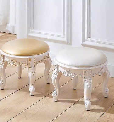 歐式美式梳妝台凳子化妝凳軟包小方凳家用椅公主臥室美甲凳古箏凳