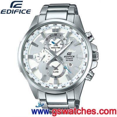 【金響鐘錶】全新CASIO EFR-303D-7A,公司貨,EDIFICE,時尚男錶,世界時間,鬧鈴,日期顯示