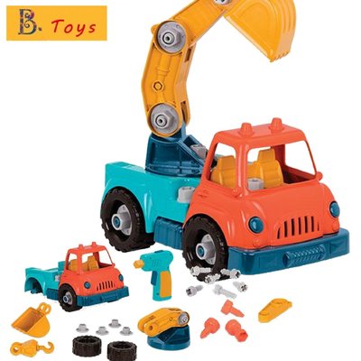 B.Toys 小車車 索羅斯起重怪手 怪手 怪手工具組裝 §小豆芽§ 美國【B. Toys】索羅斯起重怪手