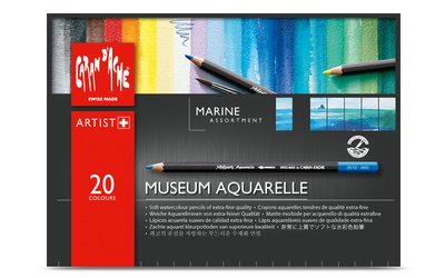 【品 · 創藝】精品美術-瑞士CARAN D'ACHE卡達MUSEUM AQUARELLE 博物館級水性色鉛筆海景20色