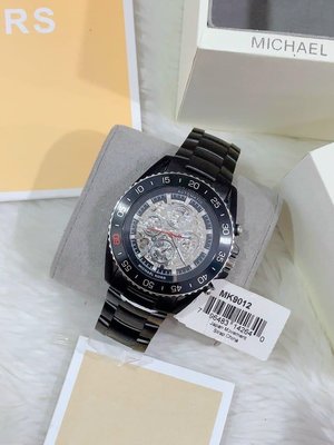 MICHAEL KORS Jet-Master 鏤空錶盤 黑色不鏽鋼錶帶 男士 自動機械錶 MK9012