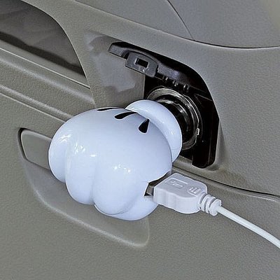 愛瑪小舖-【WD-273】日本NAPOLEX 米奇USB電源插座2.1A 米奇車用充電器點煙器插座