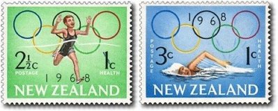 【雲品12】紐西蘭New Zealand 1968 Sc B75-6 Olympics (2) set MNH 庫號#B532 48719