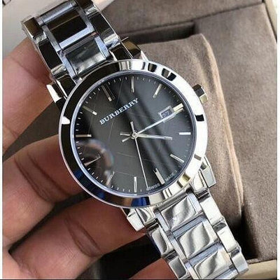 二手全新博柏利burberry 男士手錶 巴寶莉不鏽鋼帶款 商務休閒男錶 腕錶 女錶 BU9001 直徑38mm