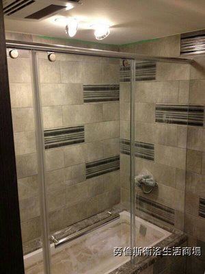 [勞倫斯衛浴-淋浴拉門]乾溼分離無框橫推式一門二固清強玻(含丈量+施工)衛浴設備淋浴拉門