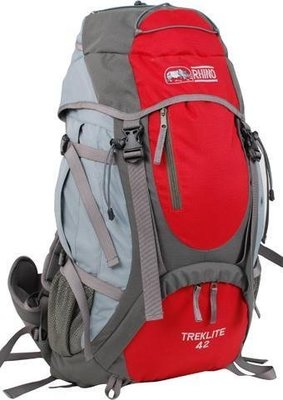 RHINO 犀牛G142登山包/戶外登山旅遊背包/書包.工作包(42公升)-藍/紅（附背包防雨套）