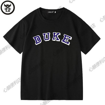 寬松籃球運動T恤 duke杜克大學美國籃球訓練短袖 NCAA半袖tee上衣-心願便利店