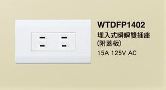 【Panasonic 國際牌】星光系列 WTDFP1402 埋入式瞬瞬雙插座  (附蓋板)