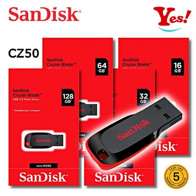 【Yes！公司貨】SanDisk Cruzer Blade CZ CZ50 128GB 128G USB 2.0 隨身碟