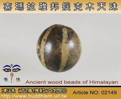 【東珠文物】古老喜瑪拉雅邦提克木天珠系列。02149