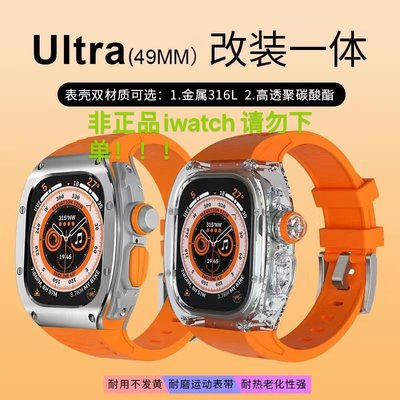 iWatch保護殼Apple Watch Ultra不銹鋼透明改裝保護殼iwatch 49MM改RM理查德AP