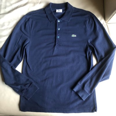 [品味人生]保證正品 Lacoste Sport 深藍色 長袖POLO衫 size FR 3 適合 M 或 S