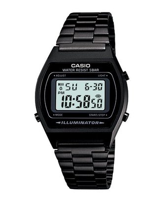 CASIO WATCH 卡西歐黑離子電鍍照明電子石英中性腕錶 型號：B640WB-1A【神梭鐘錶】