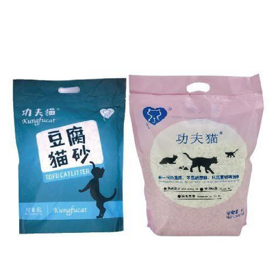 功夫貓天然凝結豆腐貓砂 6L (原味/綠茶) 2種香味 單包組『WANG』