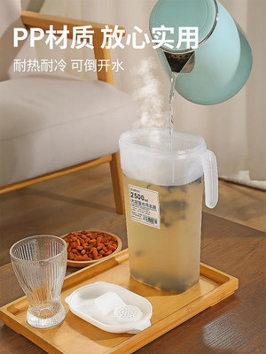 日式冰箱冷水壺家用大容量塑料杯耐高溫儲水夏季飲料涼水壺冷泡瓶~晴天