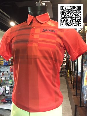 全新 日本 SRIXON 高爾夫 POLO衫 (橘紅) DESCENTE日本製造 舒適好著 吸水速乾 散熱降溫