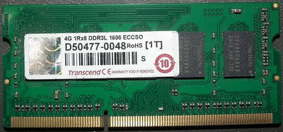 創見4G ECC TS512MSK72W6H DDR3-1600 4GB 伺服器NAS工業電腦記憶體1T 終保 1RX8