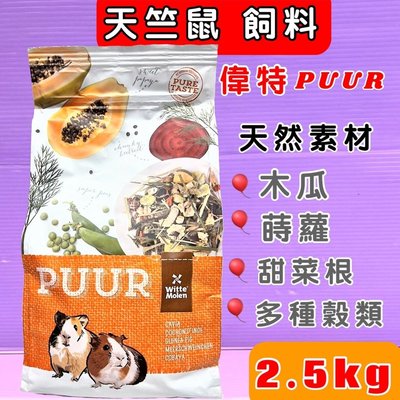 ☘️小福袋☘️ 荷蘭 PUUR 偉特➤純天然天竺鼠 飼料 2.5kg/包➤ 水果大餐 主食 綜合 寵物 鼠 小動