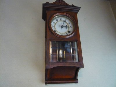日本製 [角型古時計]~早期老時鐘~~精美日本製發條鐘 機械鐘 功能正常運行
