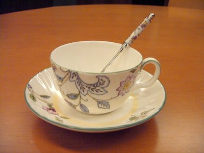 英國製 MINTON HADDON GROVE系列骨瓷咖啡杯組（含湯匙） 1客/3pcs