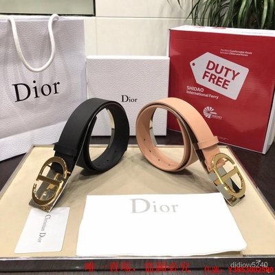 二手正品 迪奧 Dior 女士 皮帶 腰帶 CD 係列 寬3.5cm