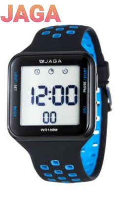 捷卡 JAGA 科技時尚運動型電子錶 方型亮彩 街頭時尚 酷炫 百米防水  M1179C
