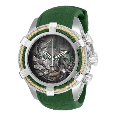 現貨#現貨 英威塔Invicta 25360 Bolt錦鯉魚男錶計時綠色橡膠手錶簡約