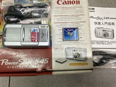 [保固一年][高雄明豐] 95新 Canon S45 CCD 數位相機 功能都正常 有保固一年 便宜賣 [H1202]