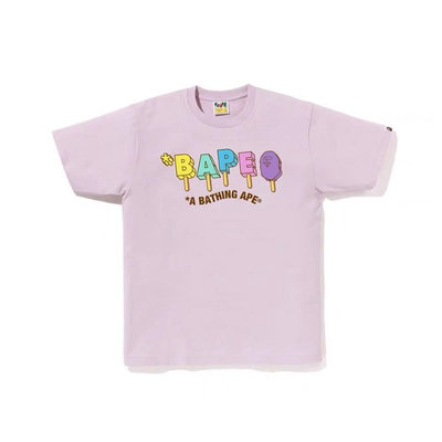 日本bathing ape潮牌夏季冰條BAPE字母logo圖案男女裝短袖T恤tee