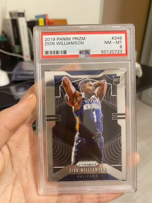 Zion Williamson 2019 Prizm RC PSA 8 新人 鑑定卡 胖虎 