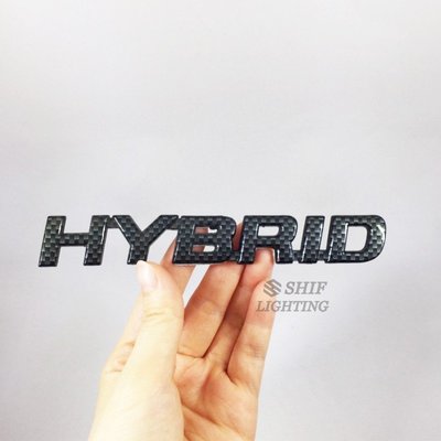 1 x 豐田碳纖維HYBRID 徽標汽車側面後標誌貼紙徽章貼花 HYBRID-飛馬汽車