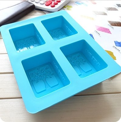 4連 GO樹-加厚版圓角長方形 矽膠蛋糕模具 DIY 巧克力 冰格 製冰 手工皂模具 ＊水蘋果＊ A-087