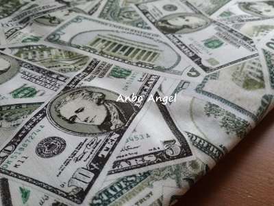 ［一米］美國進口棉布  美元紙鈔圖案布