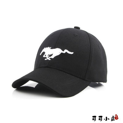 福特Ford野馬Mustang帽子黑色刺繡車標志棒球帽F1賽車帽戶外運動防曬鴨舌帽遮陽帽4S店禮品帽子