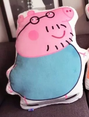 粉紅豬小妹 佩佩豬 喬治 恐龍 佩佩豬爸爸 佩佩豬媽媽 抱枕 靠枕 靠墊 娃娃 玩具 玩偶 雙面圖~安安購物城~