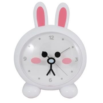 [裕明鐘錶] 台灣製LINE FRIENDS 兔兔造形公仔音樂鬧鐘
