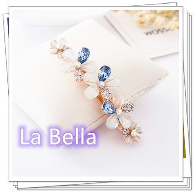 【快樂莊園精選】La Bella 日韓 ins 網紅款 閃亮清新髮夾/髮飾(藍色水鑽款)現貨