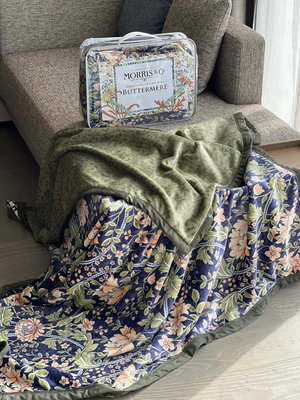 復古家居控必入款 英國大師級品牌Morris&amp;Co法蘭絨雙面毛毯 簡直是毛毯界的天花闆 美的不像話