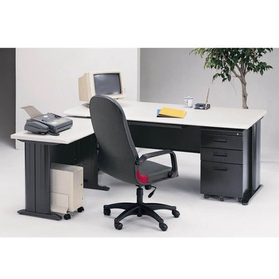 【OA批發工廠】CD辦公桌 L型主管桌 辦公桌 會計桌 電腦桌 職員桌 工作桌 灰白桌面 黑色桌腳
